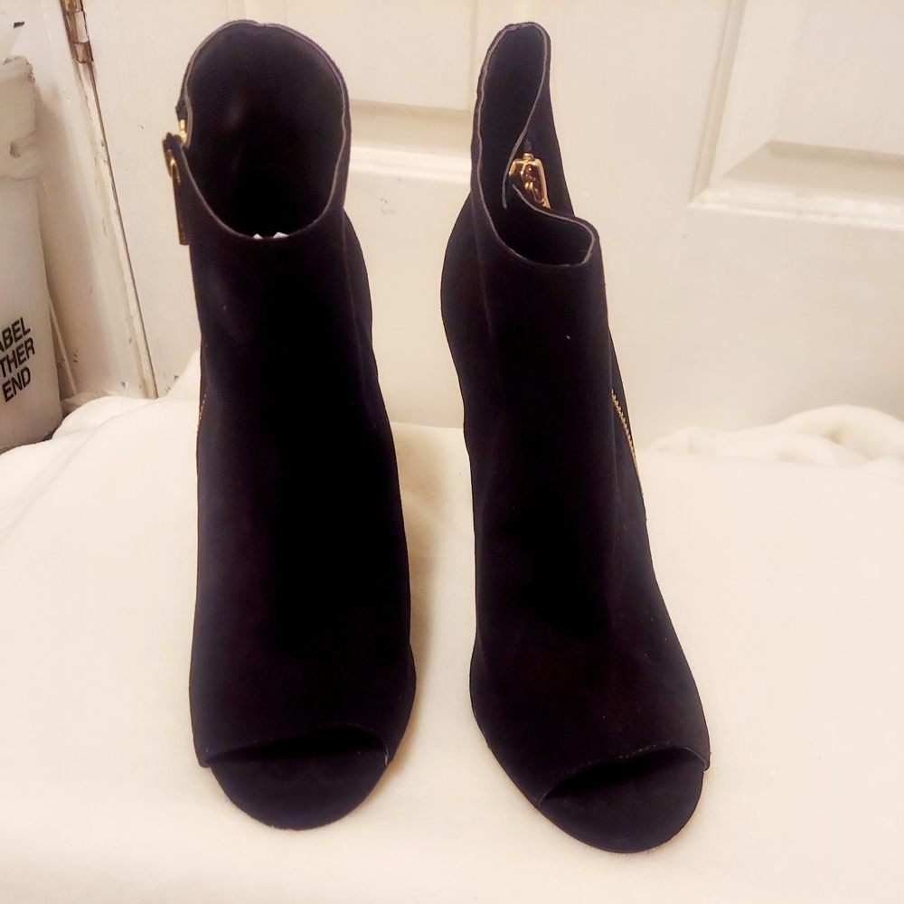 Mix No. 6 Black Peep-Toe Ankle Booties